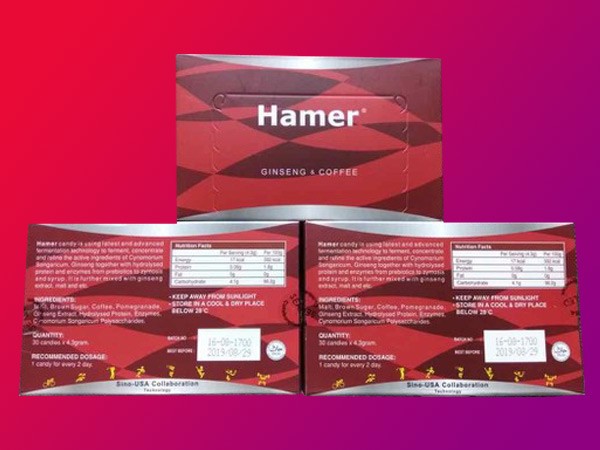 Hình ảnh mặt sau của hộp kẹo sâm Hammer