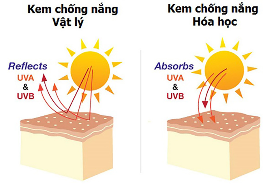 2 loại kem chống nắng chính